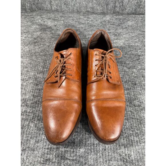Cole Haan Grand.OS Brown Leather Cap Toe Oxford Dress Shoes  display picture 1